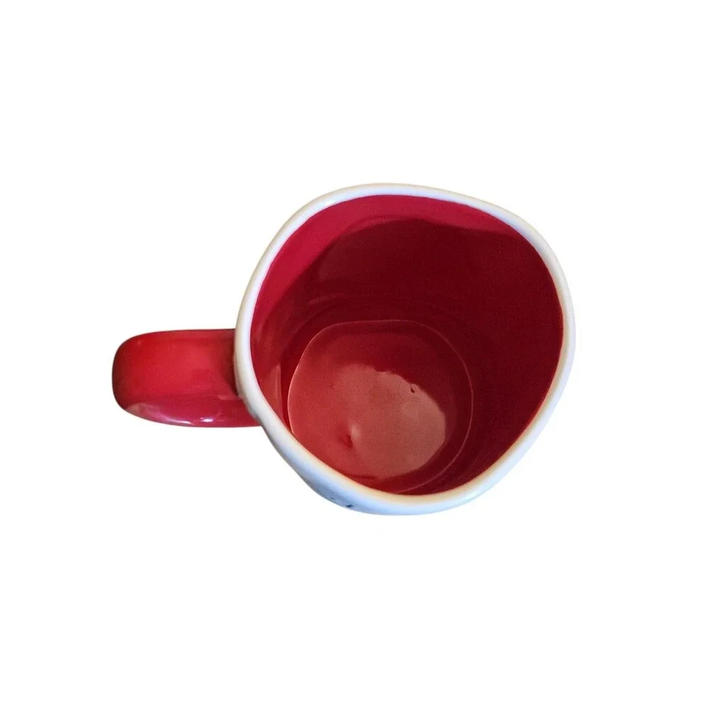 Rae Dunn Harry Potter Coffee Mug Christmas At Hogwarts White Red Embossed Crest